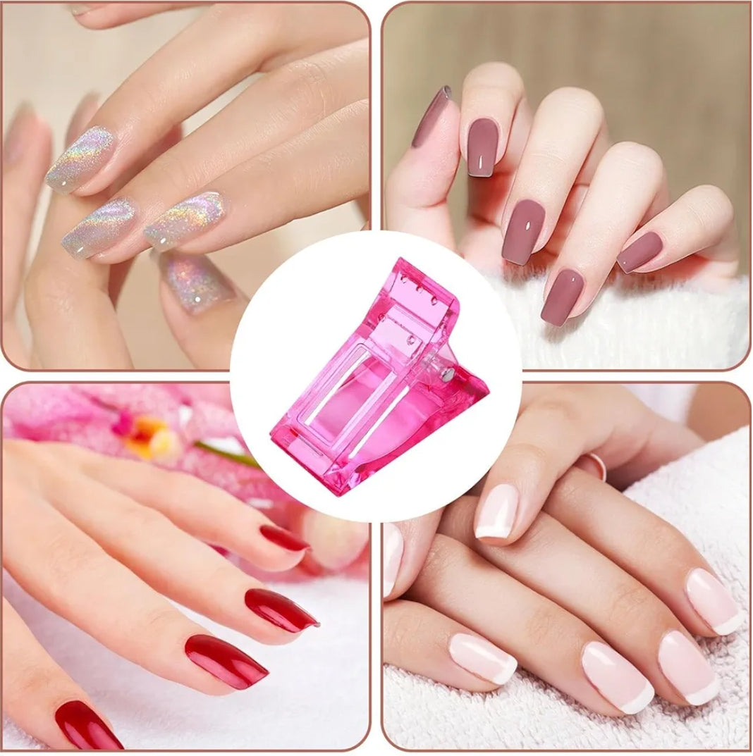 Nail Tip Clips for Poly Gel Nail Extensions (Pack of 5).