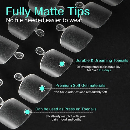 550 Soft Gel Tips Matte Toe False Nail