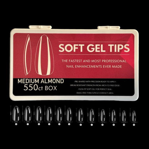 Gel Tips Medium Almond 550pcs