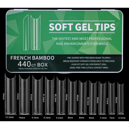 Gel Tips Half Cover French Bamboo – 440