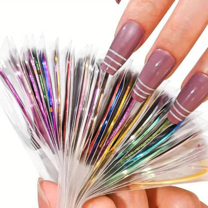 Acrylic Multicolor  Nail Tape (Pack Of 10)