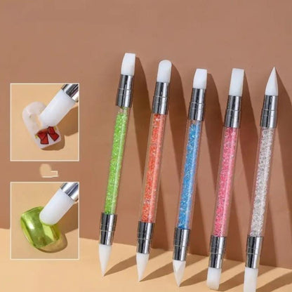 5Pcs Dual-head Nail Art Silicone Brush Sculpture