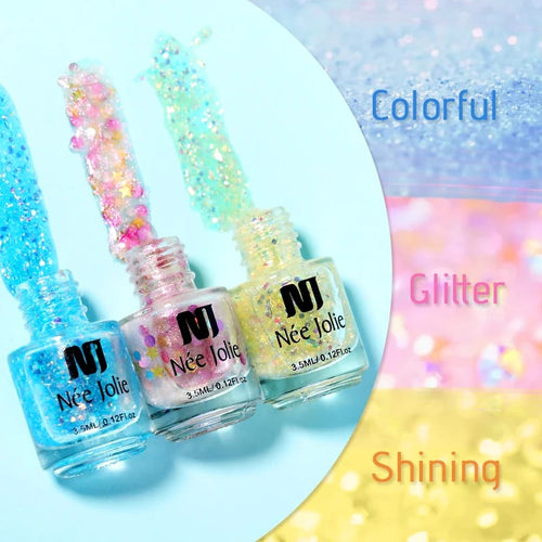 Nee Jolie Glitter Nail Polish - 3.5ml  (Pack of 3)