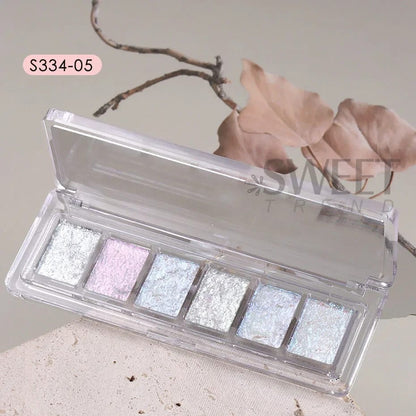 6 in 1 Solid Pigment  Chrome Nail Powder Set