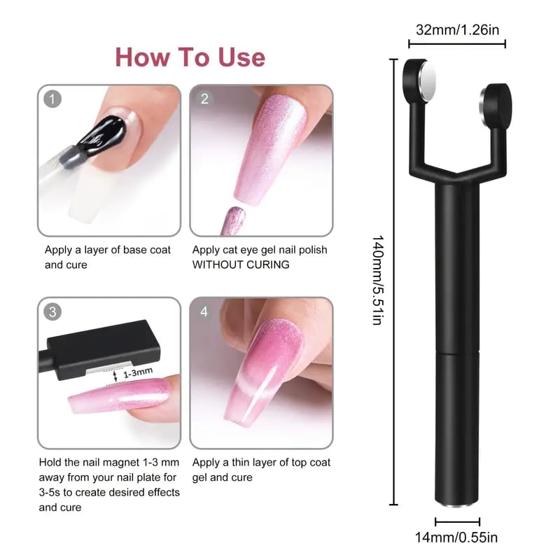 3in1 Y Shape Cat Eye Nail Magnet Stick.