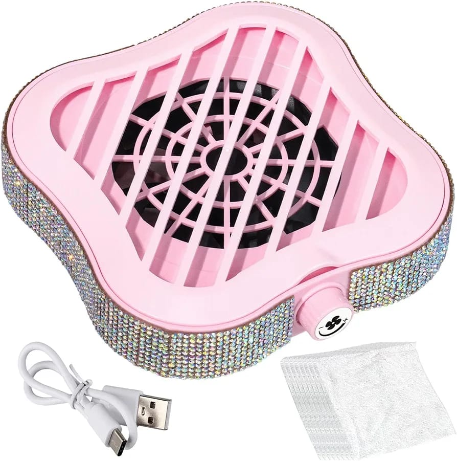 Professional Nail Dust Collector with Dual Reusable Filters.