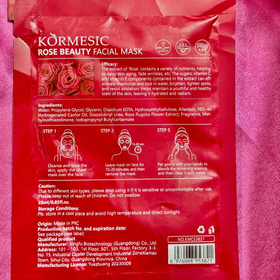 KORMESIC Rose Face Mask