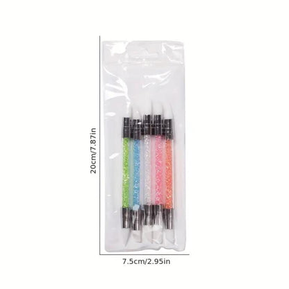 5Pcs Dual-head Nail Art Silicone Brush Sculpture