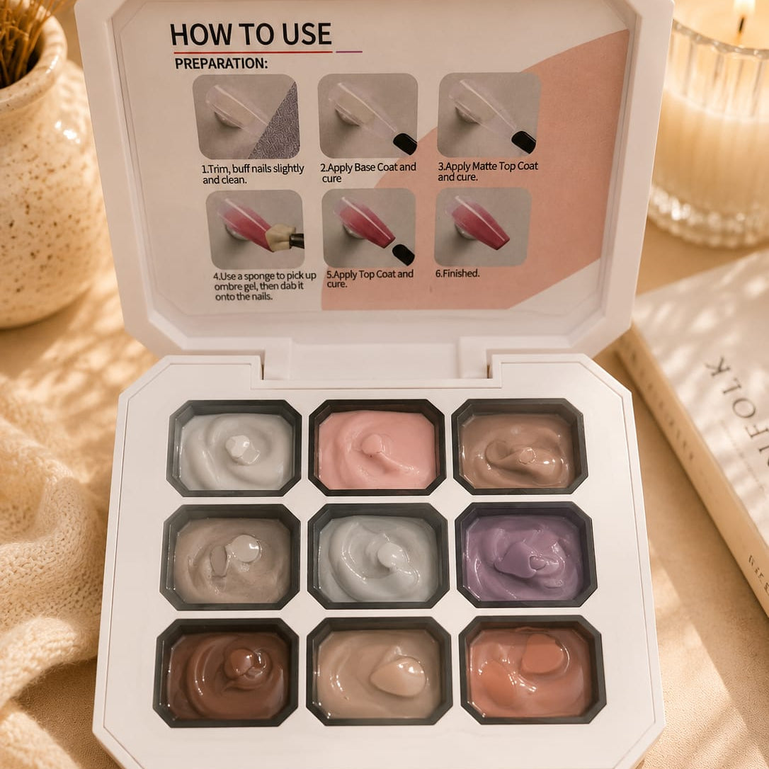 Gradient Ombre Nail Gel Kit Each.