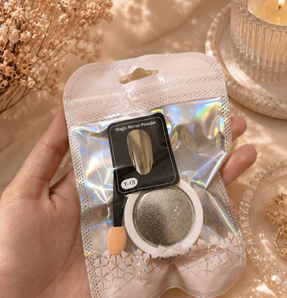 Metallic Chrome Nail Powder Set – 3D Holographic Mirror Effect Each.