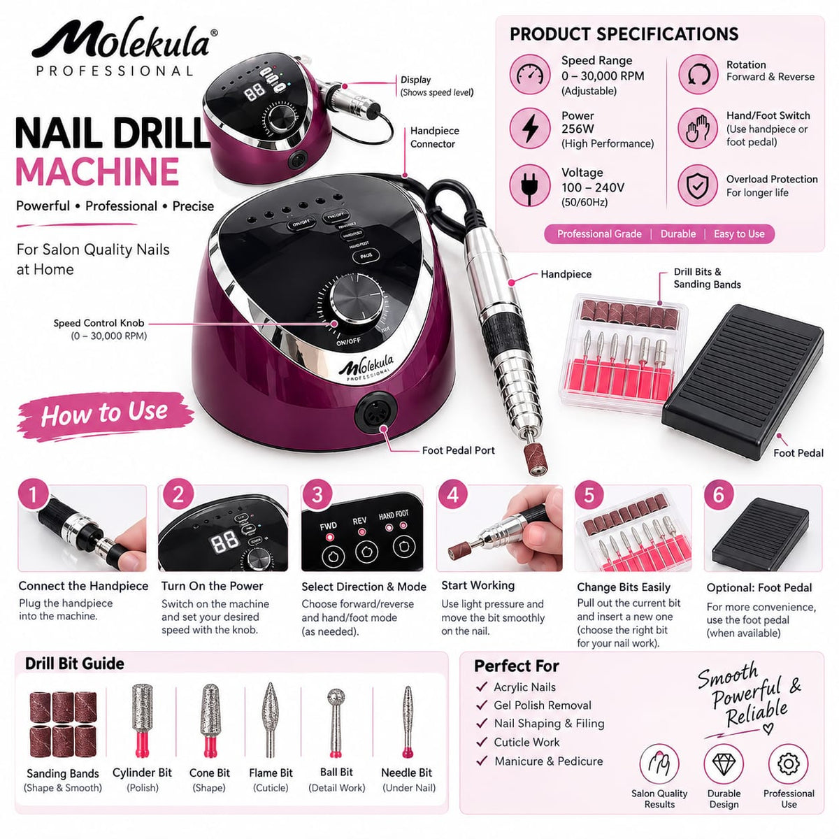 5ML Professional Nail Drill Machine