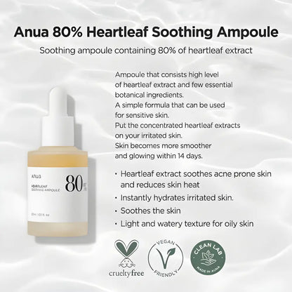 Anua Heartleaf 80% Moisture Soothing Ampoule 30ml