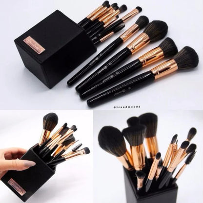 BH Signature Rose Gold 13 Piece Brush Set with Holder (black)