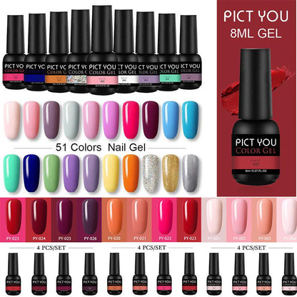 PICT YOU Nail Gel Kits 8ml Color Nail Gel Polish (Set of 10)