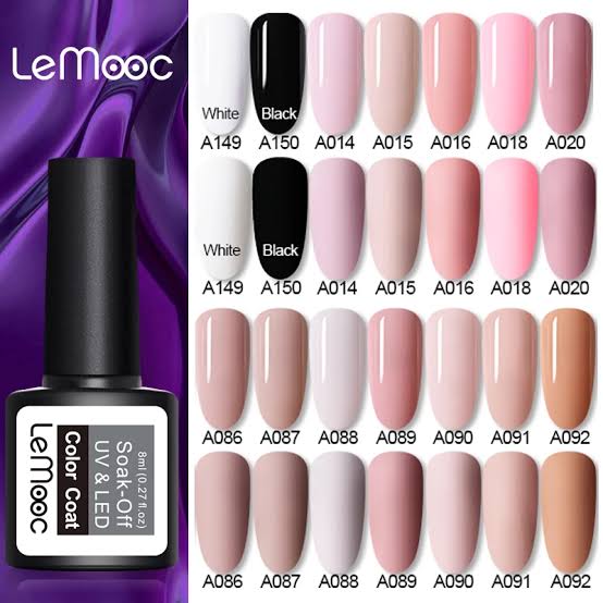 LEMOOC Soak Off UV Gel Nail Gel Polish 8ml Each