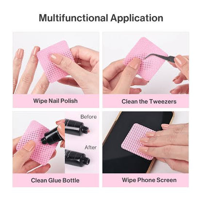 100 pcs lint free wipes_Pink