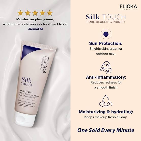 Flicka Silk Touch 3-in-1 Moisturizer, Primer & Sunscreen.