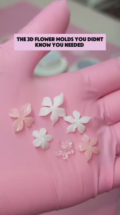 3D Silicone Flower Nail Art Mold – DIY Floral Design Tool.