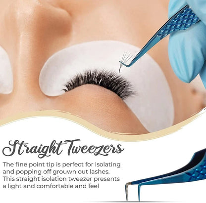 Tweezers | Lash Extension Tweezers Set |  Stainless Steel Eyelash Mirror