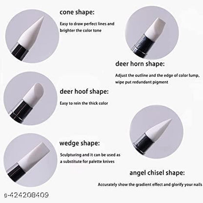 Professional Silicone Nail Art Brush Set 5-Pcs Nail Art Brushes.